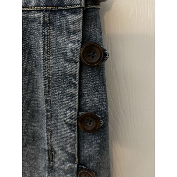 Wishlist Dark Navy Denim Mini Skirt with side button detail Size L - Picture 3 of 6